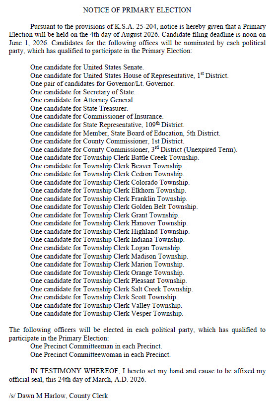 Primary Election Notice