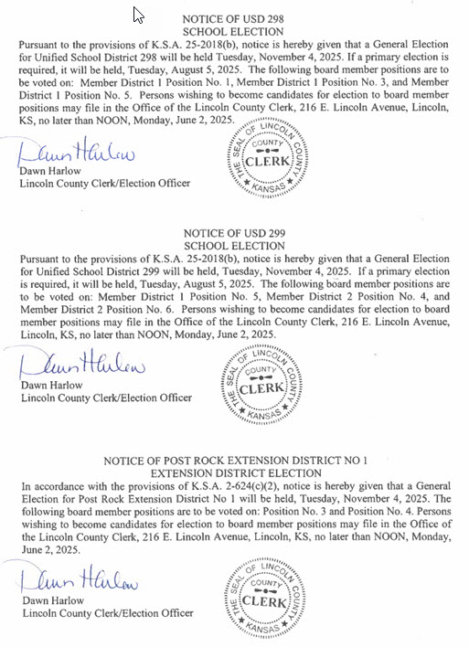 Notice of Election